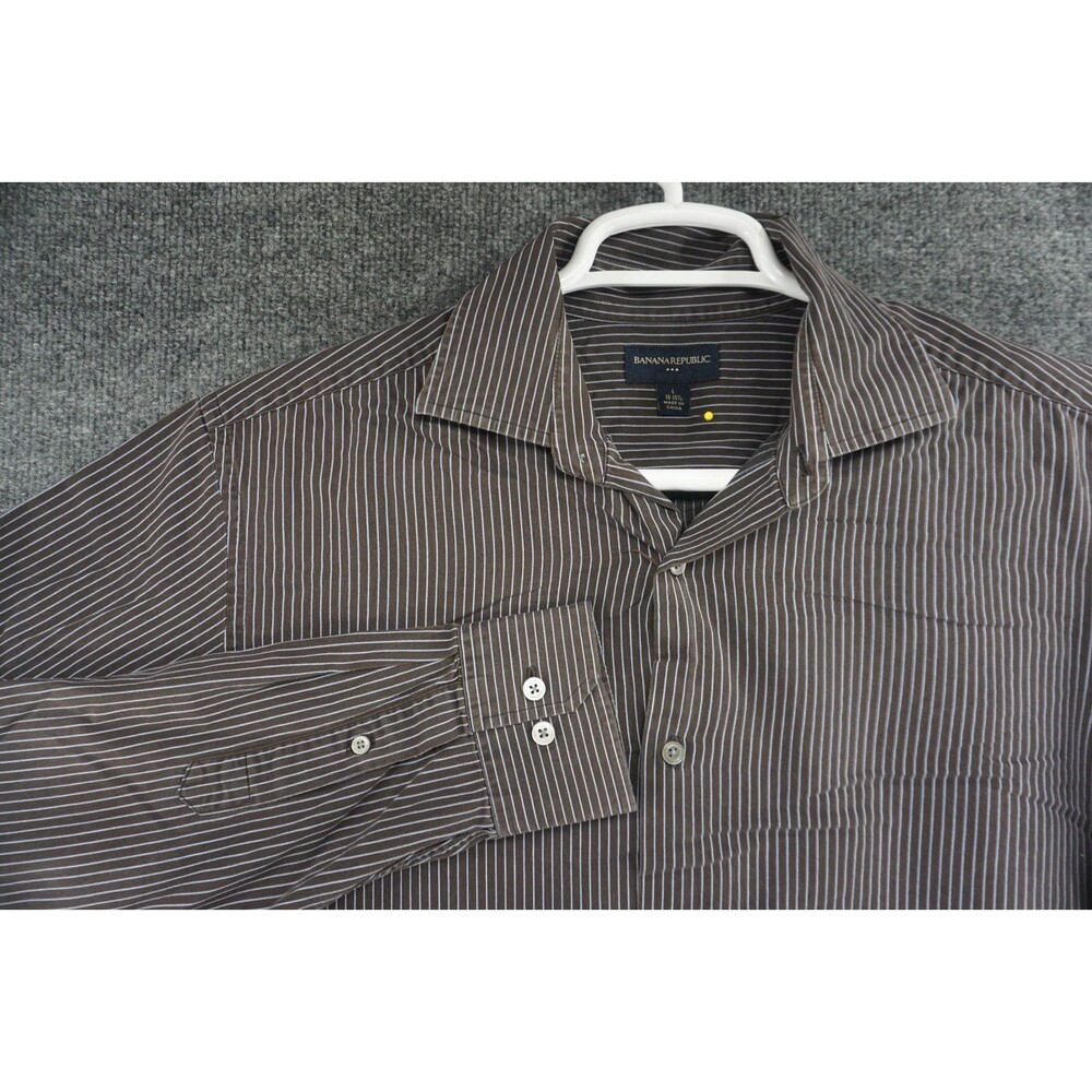 Banana Republic Shirt Mens Large Striped Button Up Long Sleeve